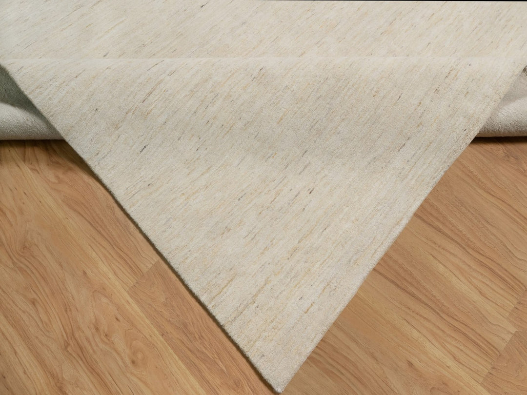 14'10" x 22'8" New Hand Knotted Ivory Wool Rectangle Oriental Rug - MOA10291955