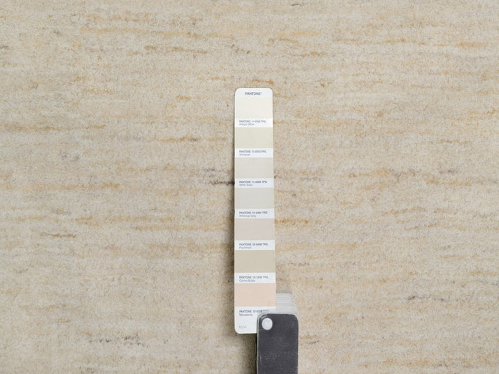 14'10" x 22'8" New Hand Knotted Ivory Wool Rectangle Oriental Rug - MOA10291955