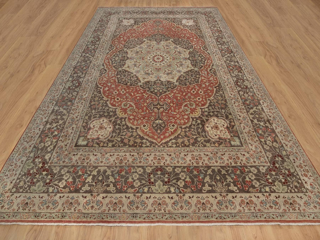 10'0" x 14'0" New Hand Knotted Red Wool Rectangle Oriental Rug - MOA10291956