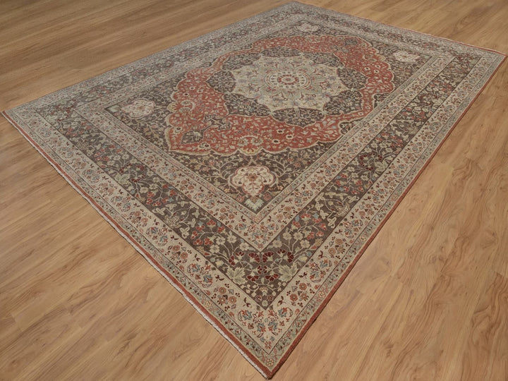 10'0" x 14'0" New Hand Knotted Red Wool Rectangle Oriental Rug - MOA10291956