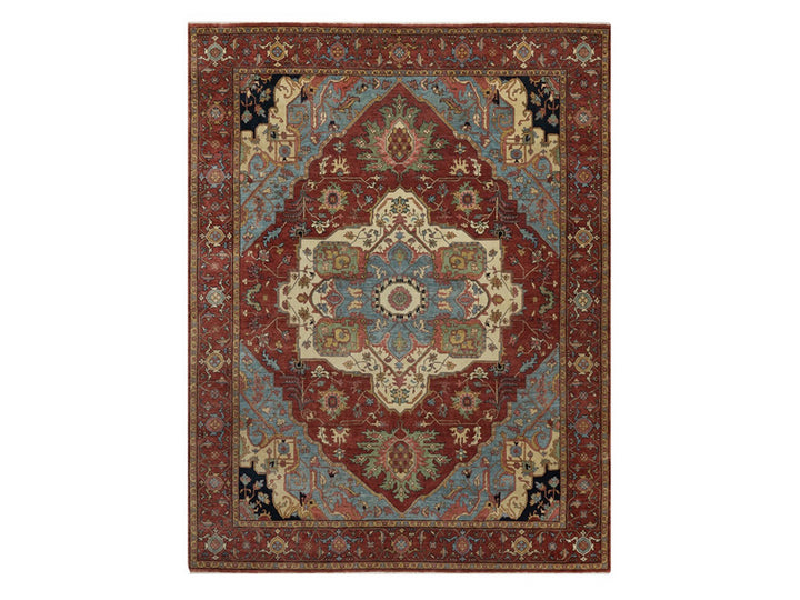 8'0" x 10'1" New Hand Knotted Red Wool Rectangle Oriental Rug - MOA10291957