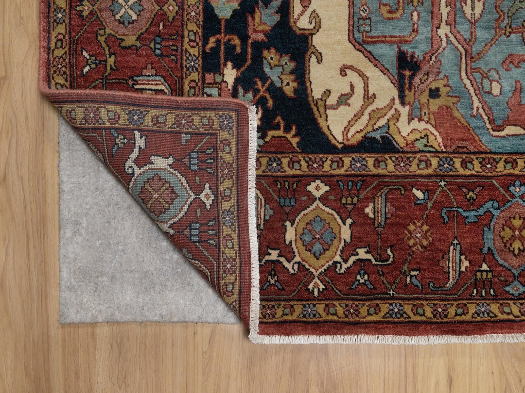 8'0" x 10'1" New Hand Knotted Red Wool Rectangle Oriental Rug - MOA10291957