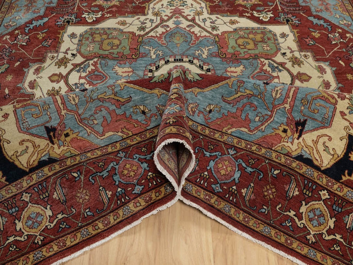8'0" x 10'1" New Hand Knotted Red Wool Rectangle Oriental Rug - MOA10291957