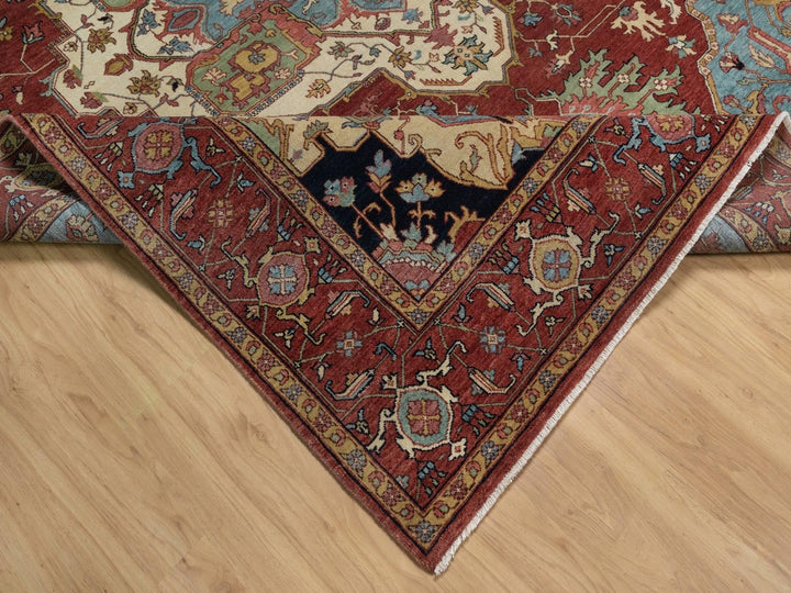 8'0" x 10'1" New Hand Knotted Red Wool Rectangle Oriental Rug - MOA10291957