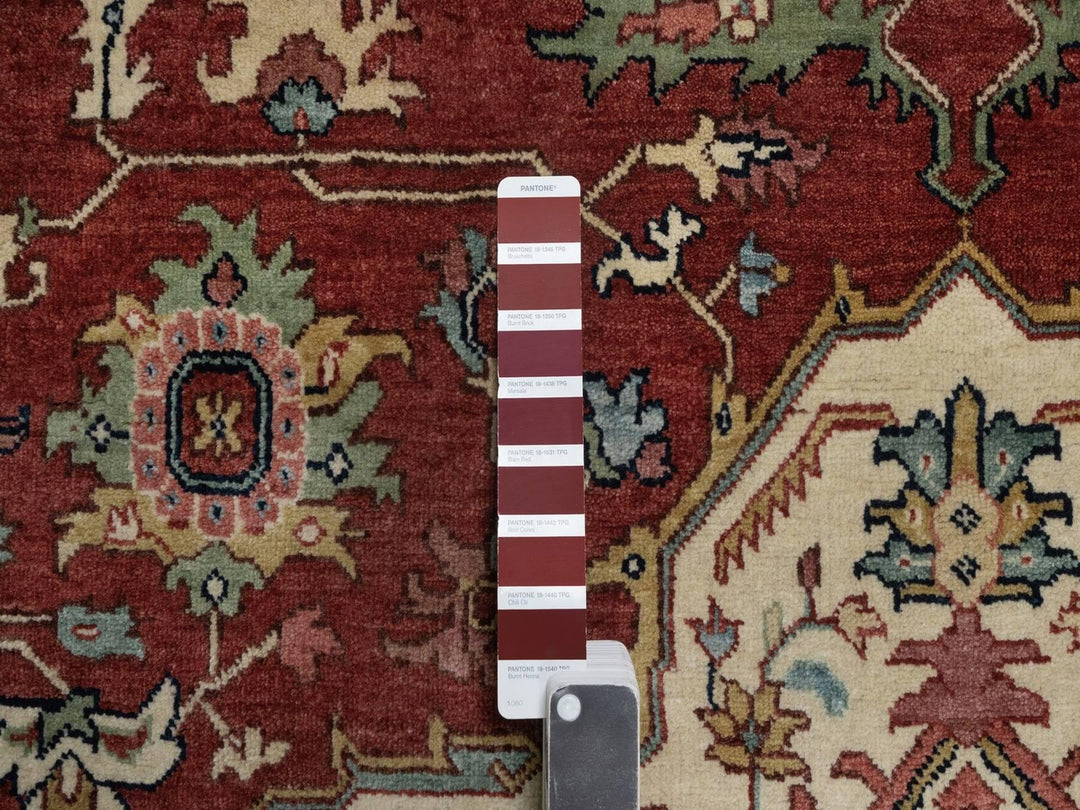 8'0" x 10'1" New Hand Knotted Red Wool Rectangle Oriental Rug - MOA10291957