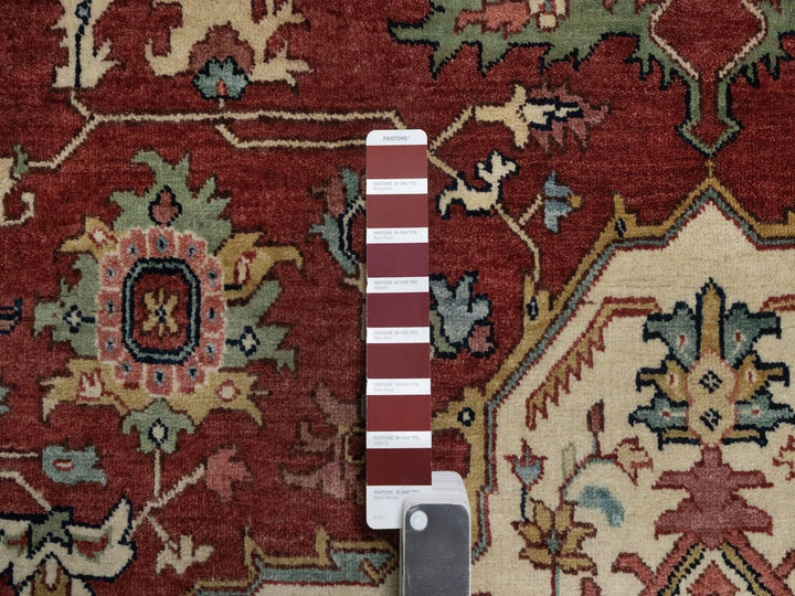 8'0" x 10'1" New Hand Knotted Red Wool Rectangle Oriental Rug - MOA10291957