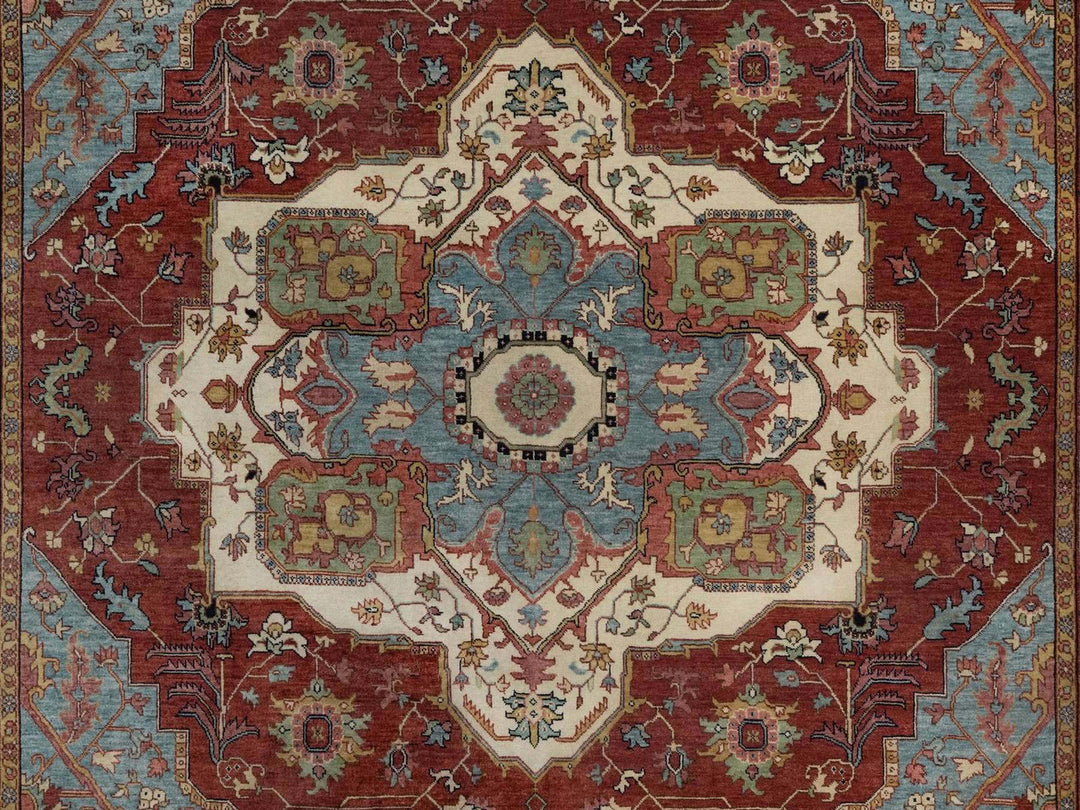 8'0" x 10'1" New Hand Knotted Red Wool Rectangle Oriental Rug - MOA10291957
