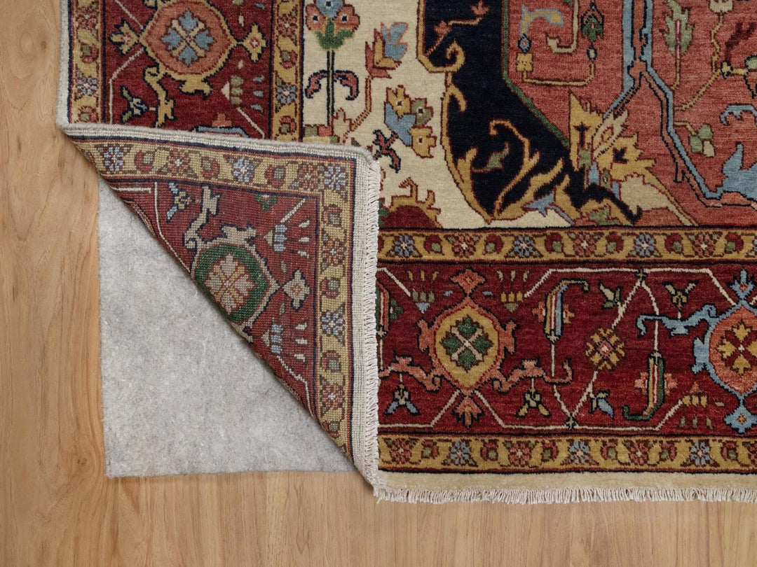 8'0" x 10'2" New Hand Knotted Ivory Wool Rectangle Oriental Rug - MOA10291958