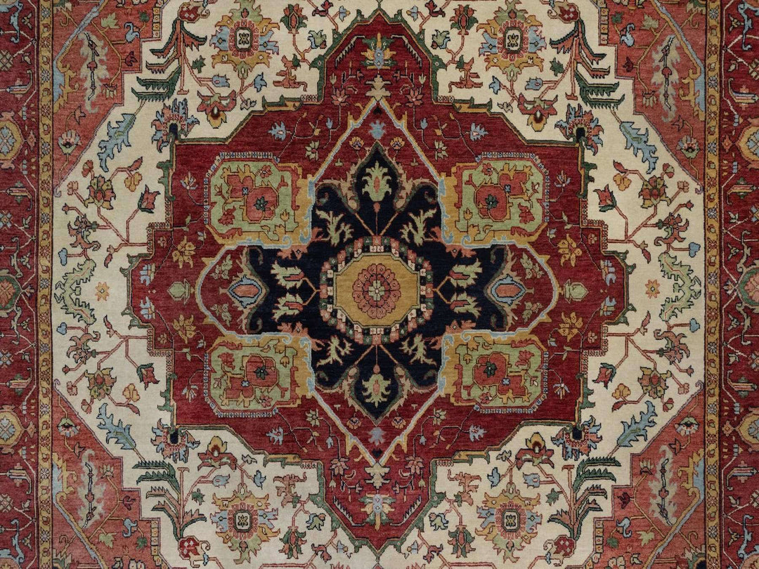 8'0" x 10'2" New Hand Knotted Ivory Wool Rectangle Oriental Rug - MOA10291958