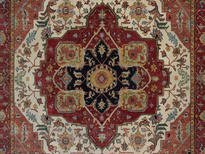 8'0" x 10'2" New Hand Knotted Ivory Wool Rectangle Oriental Rug - MOA10291958