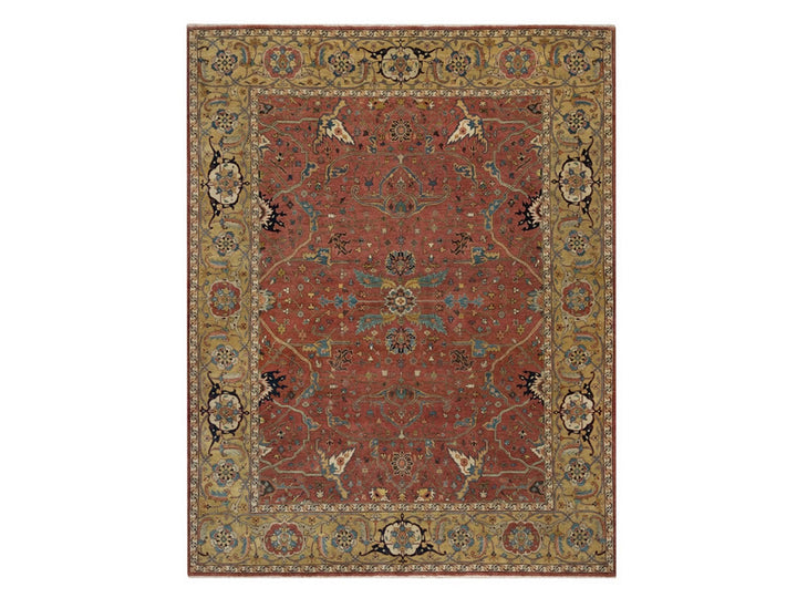 7'11" x 10'2" New Hand Knotted Red Wool Rectangle Oriental Rug - MOA10291960