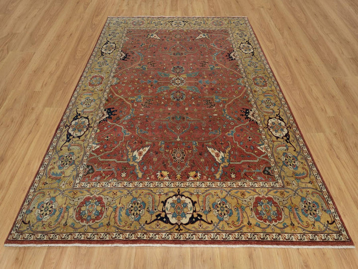 7'11" x 10'2" New Hand Knotted Red Wool Rectangle Oriental Rug - MOA10291960