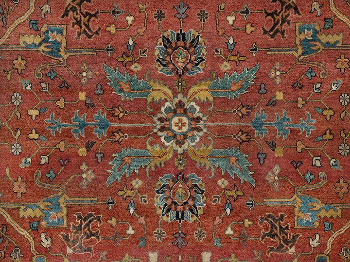 7'11" x 10'2" New Hand Knotted Red Wool Rectangle Oriental Rug - MOA10291960