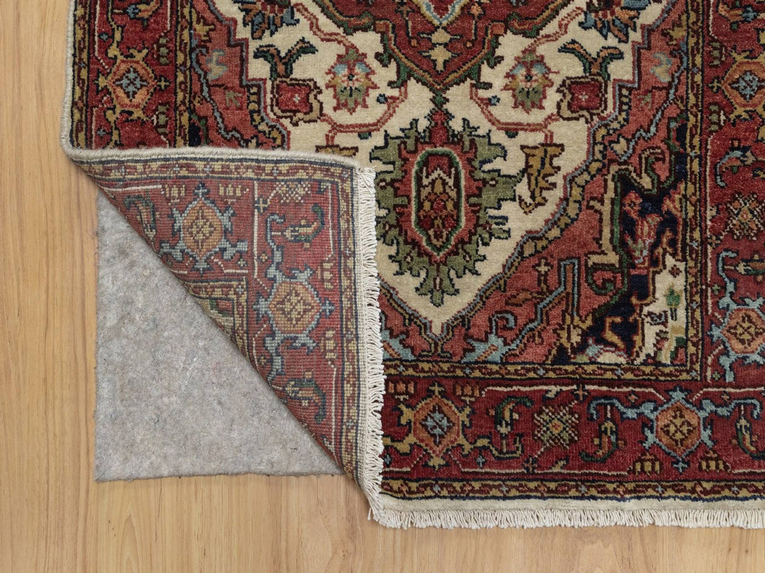 2'7" x 10'1" New Hand Knotted Ivory Wool Runner Oriental Rug - MOA10291961