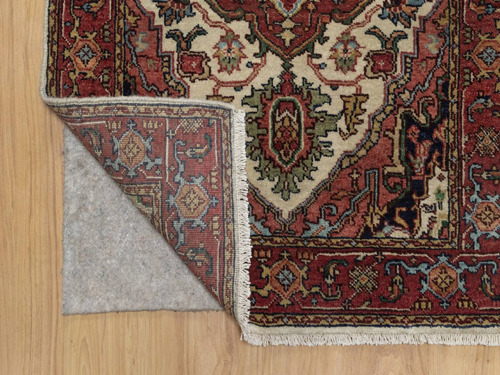 2'7" x 10'1" New Hand Knotted Ivory Wool Runner Oriental Rug - MOA10291961