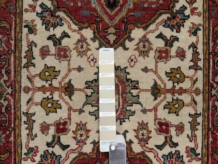 2'7" x 10'1" New Hand Knotted Ivory Wool Runner Oriental Rug - MOA10291961