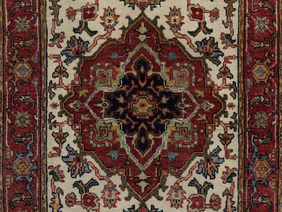 2'7" x 10'1" New Hand Knotted Ivory Wool Runner Oriental Rug - MOA10291961