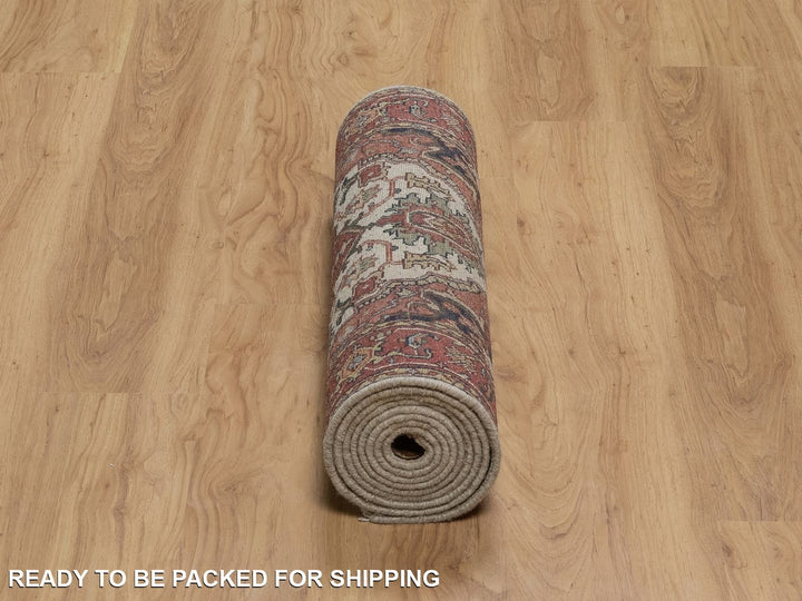 2'7" x 10'1" New Hand Knotted Ivory Wool Runner Oriental Rug - MOA10291961