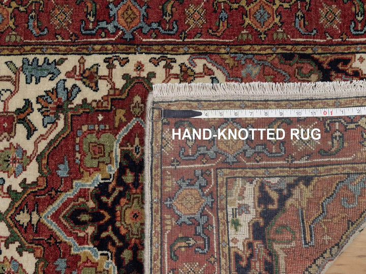 2'7" x 10'1" New Hand Knotted Ivory Wool Runner Oriental Rug - MOA10291961