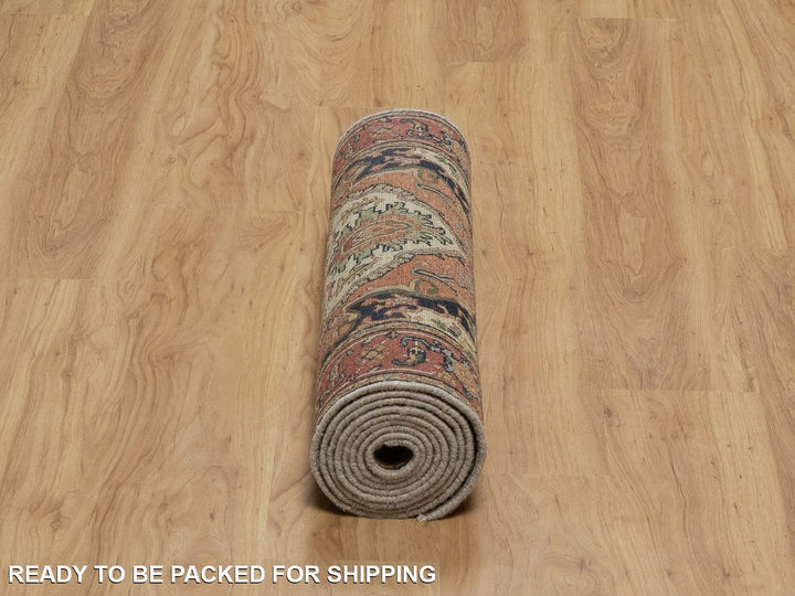 2'7" x 10'0" New Hand Knotted Ivory Wool Runner Oriental Rug - MOA10291962