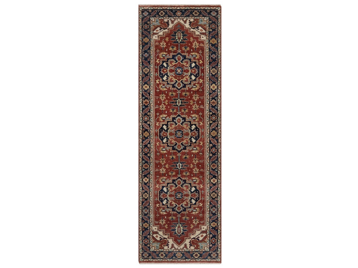 2'7" x 8'3" New Hand Knotted Red Wool Runner Oriental Rug - MOA10291963