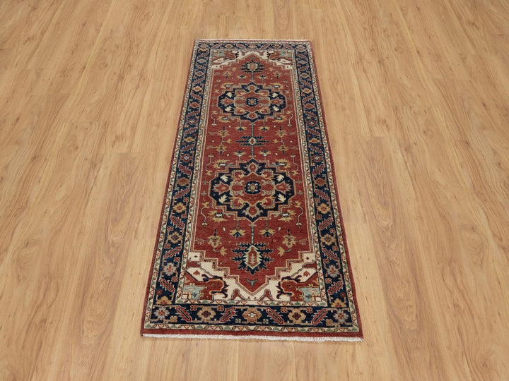 2'8" x 6'3" New Hand Knotted Red Wool Runner Oriental Rug - MOA10291964