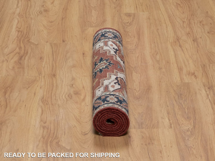 2'8" x 6'3" New Hand Knotted Red Wool Runner Oriental Rug - MOA10291964