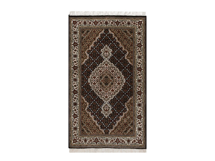 3'2" x 5'4" New Hand Knotted Black Wool Rectangle Oriental Rug - MOA10291965