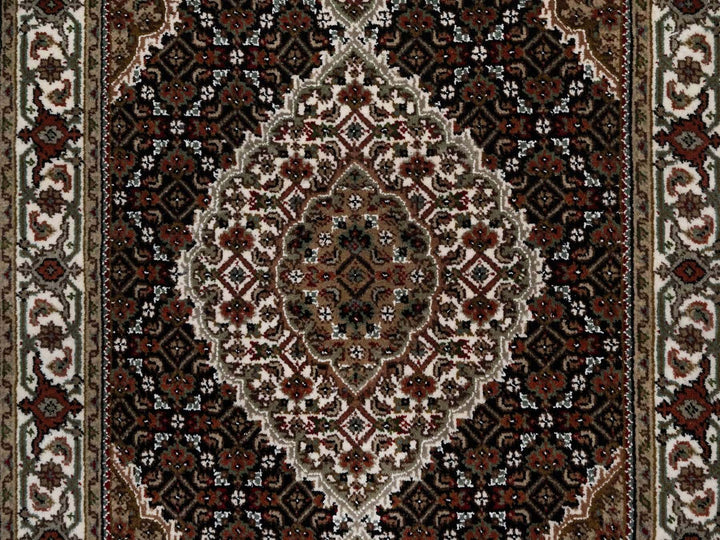 3'2" x 5'4" New Hand Knotted Black Wool Rectangle Oriental Rug - MOA10291965