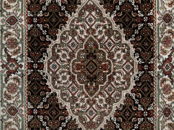 2'4" x 4'9" New Hand Knotted Black Wool Rectangle Oriental Rug - MOA10291966