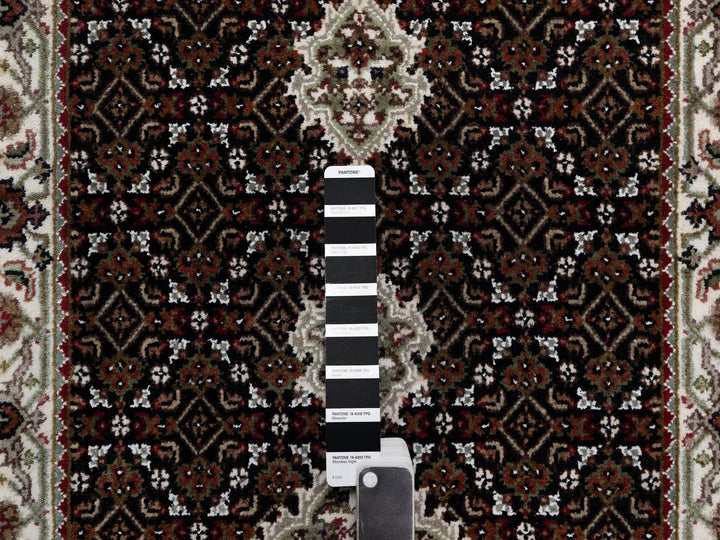 2'7" x 6'9" New Hand Knotted Black Wool Runner Oriental Rug - MOA10291967