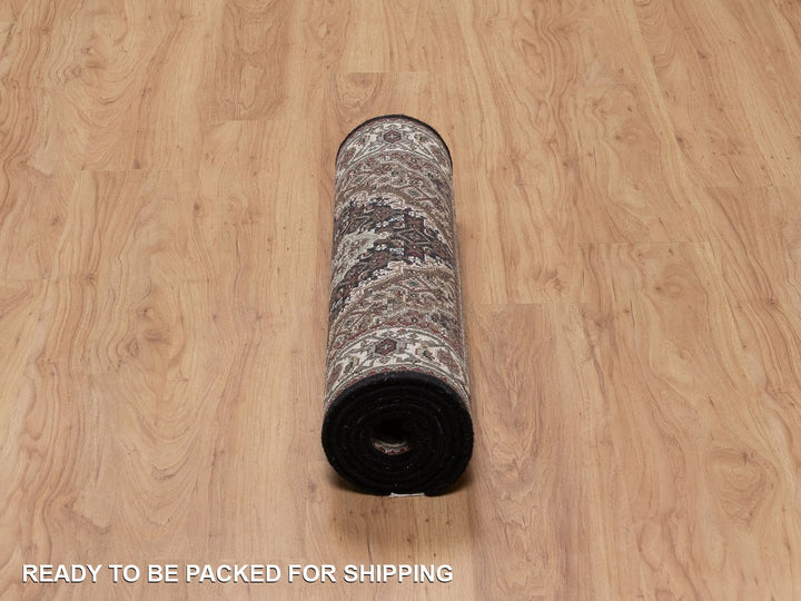 2'7" x 6'9" New Hand Knotted Black Wool Runner Oriental Rug - MOA10291967