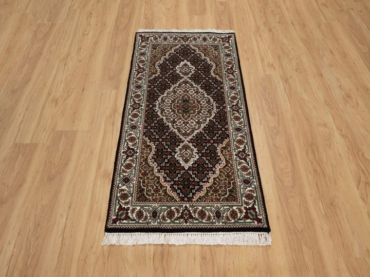 2'5" x 4'8" New Hand Knotted Black Wool Rectangle Oriental Rug - MOA10291968