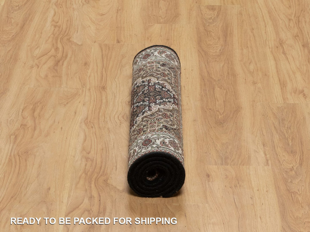 2'5" x 4'8" New Hand Knotted Black Wool Rectangle Oriental Rug - MOA10291968