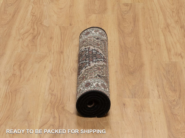 2'5" x 4'8" New Hand Knotted Black Wool Rectangle Oriental Rug - MOA10291968