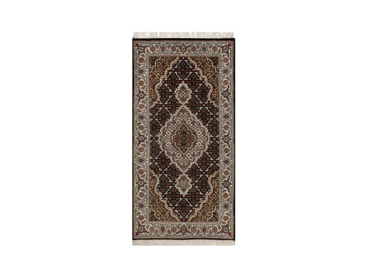 2'5" x 4'8" New Hand Knotted Black Wool Runner Oriental Rug - MOA10291969