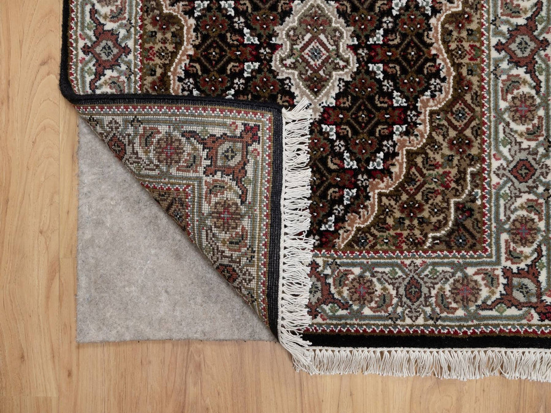 2'5" x 4'8" New Hand Knotted Black Wool Runner Oriental Rug - MOA10291969