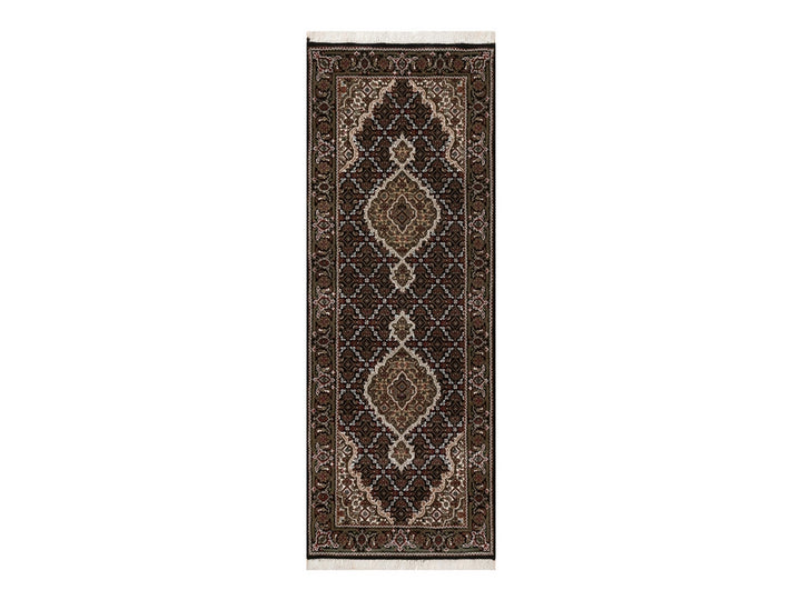 2'5" x 6'7" New Hand Knotted Black Wool Runner Oriental Rug - MOA10291970