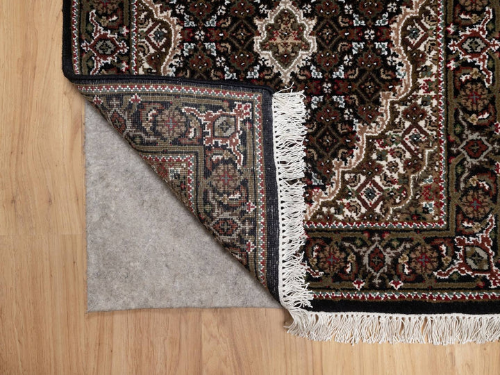 2'5" x 6'7" New Hand Knotted Black Wool Runner Oriental Rug - MOA10291970