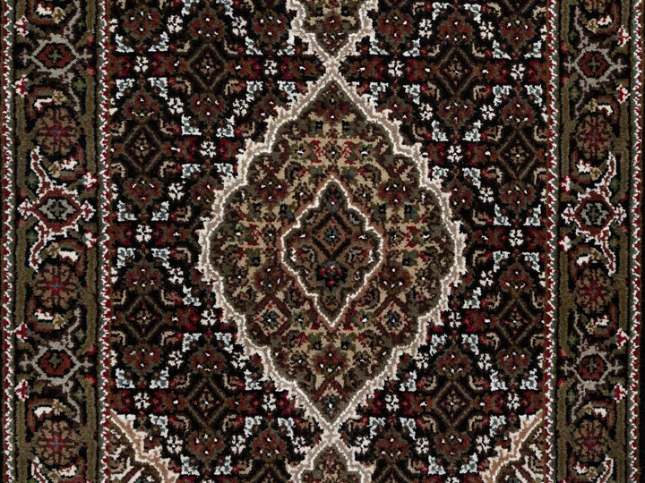 2'5" x 6'7" New Hand Knotted Black Wool Runner Oriental Rug - MOA10291970