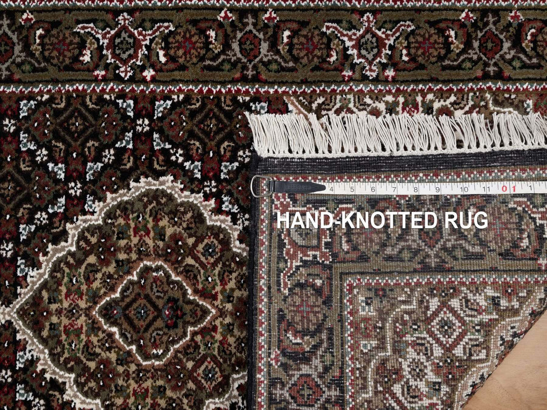 2'5" x 6'7" New Hand Knotted Black Wool Runner Oriental Rug - MOA10291970