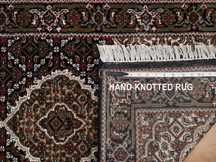 2'5" x 6'7" New Hand Knotted Black Wool Runner Oriental Rug - MOA10291970