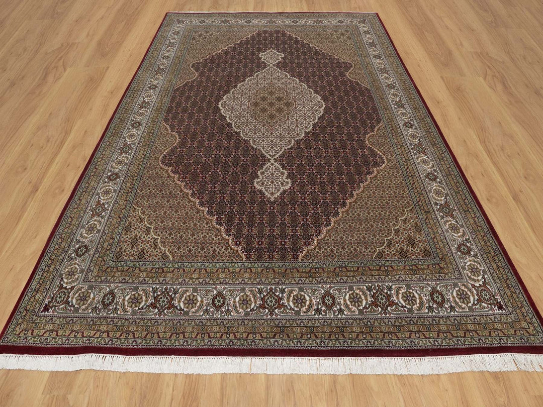 8'10" x 12'0" New Hand Knotted Red Wool Rectangle Oriental Rug - MOA10291972