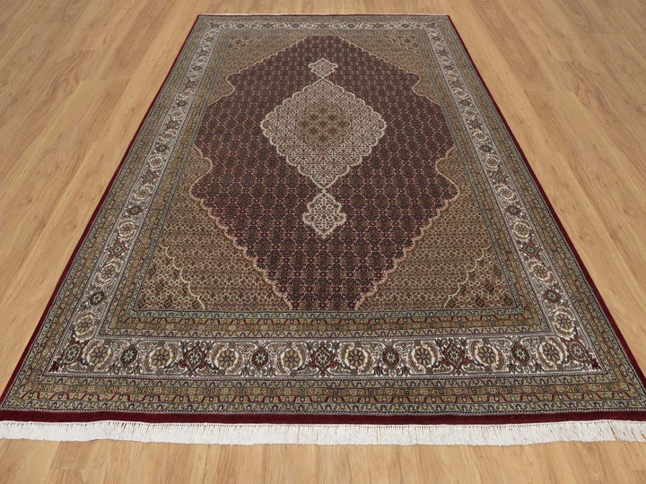 8'10" x 12'0" New Hand Knotted Red Wool Rectangle Oriental Rug - MOA10291972