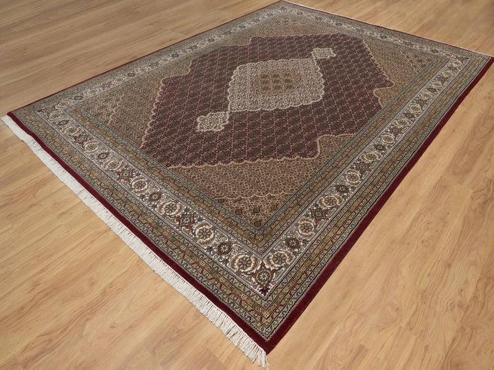 8'10" x 12'0" New Hand Knotted Red Wool Rectangle Oriental Rug - MOA10291972