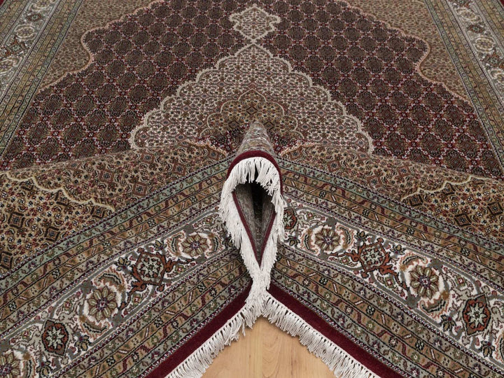 8'10" x 12'0" New Hand Knotted Red Wool Rectangle Oriental Rug - MOA10291972