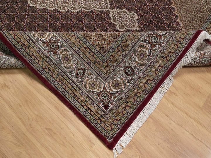 8'10" x 12'0" New Hand Knotted Red Wool Rectangle Oriental Rug - MOA10291972