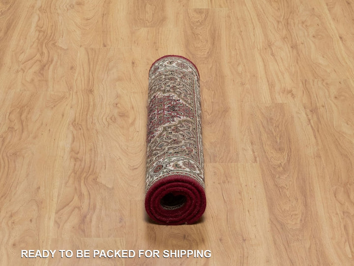 2'8" x 4'3" New Hand Knotted Red Wool Rectangle Oriental Rug - MOA10291973