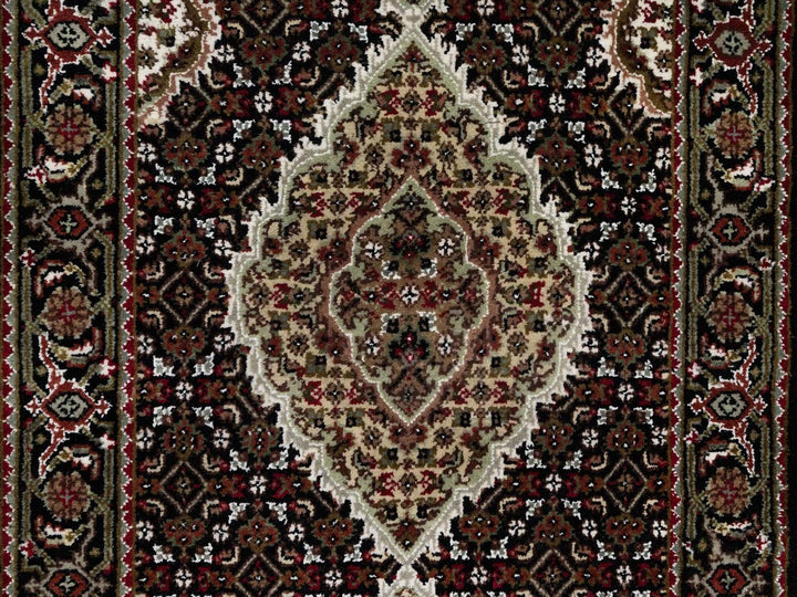 2'7" x 6'9" New Hand Knotted Black Wool Runner Oriental Rug - MOA10291976