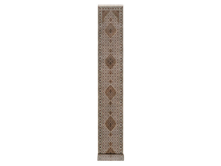 2'7" x 21'2" New Hand Knotted Ivory Wool Runner Oriental Rug - MOA10291980